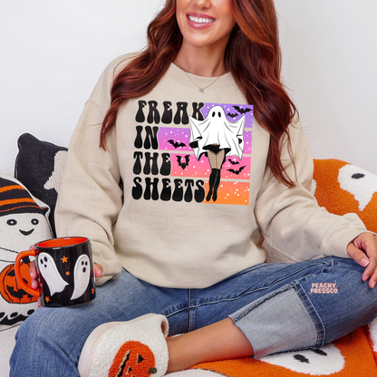 Freak in the Sheets Halloween Shirt – Funny Ghost for Spooky Season | Cute Halloween Apparel