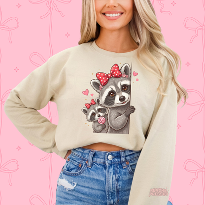 Cute Raccoon Mom and Baby Shirt | Valentine’s Day Apparel