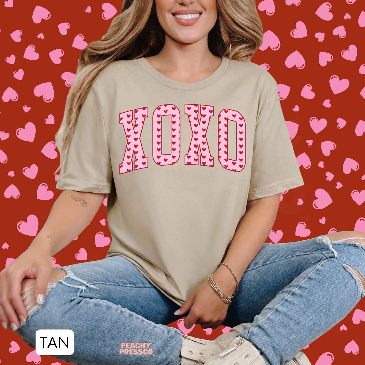 XOXO Hearts Sweatshirt – Cute Valentine’s Day Apparel