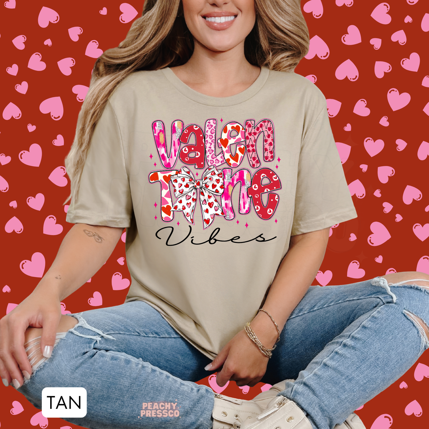 Valentine Vibes Shirt | Cute Bow Heart Valentine’s Day Apparel