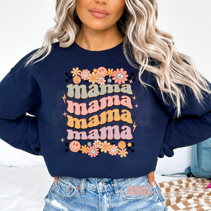Retro Floral MAMA Sweatshirt, Apparel – Groovy Mom Style