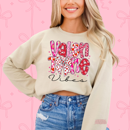 Valentine Vibes Shirt | Cute Bow Heart Valentine’s Day Apparel