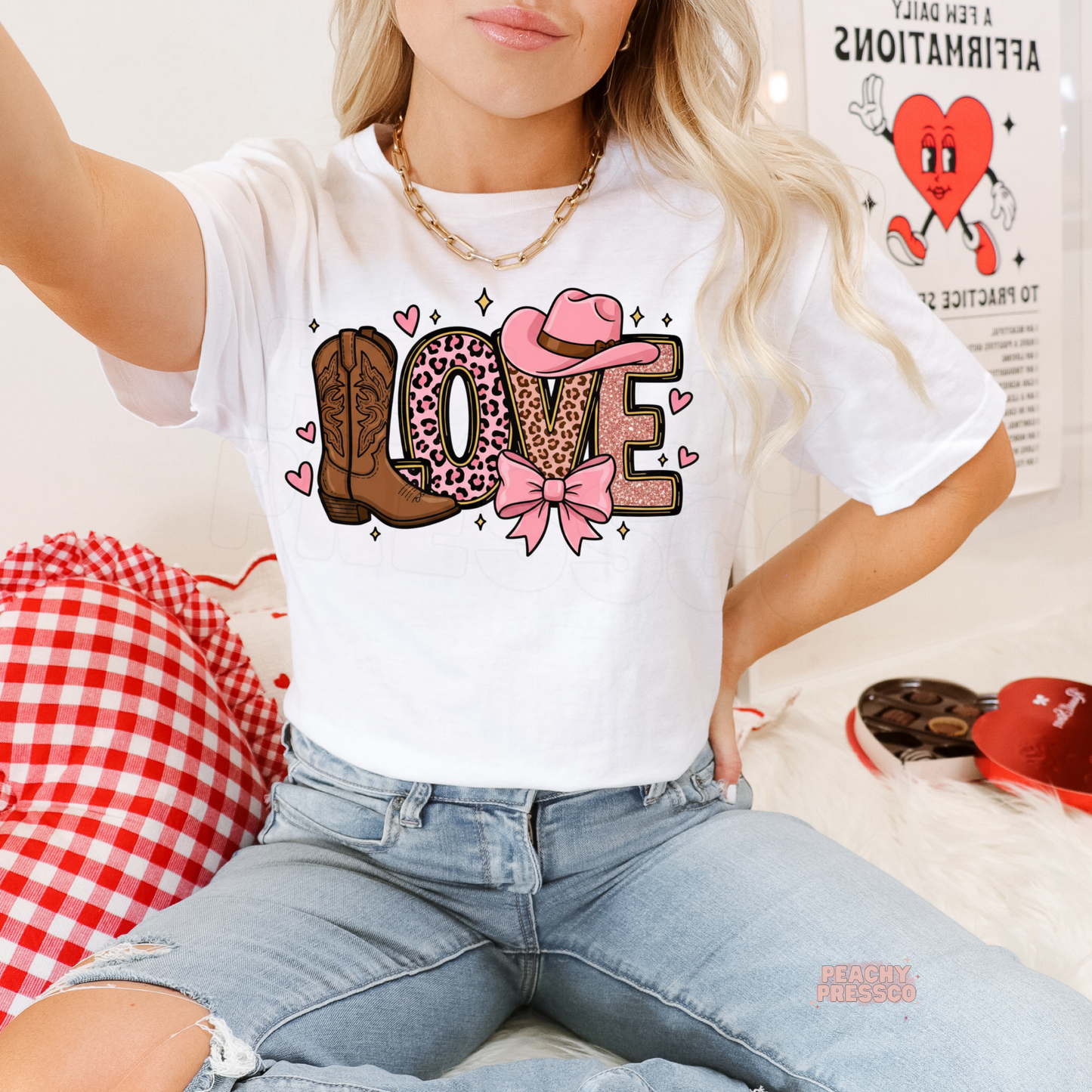 Western Love Heart Shirt | Cowgirl Boots Valentine’s Day Apparel