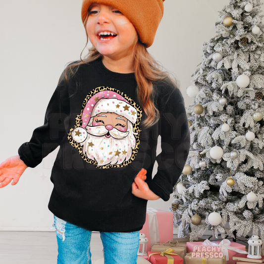 Cute Pink Santa Christmas Sweatshirt – Festive Holiday Kids Apparel