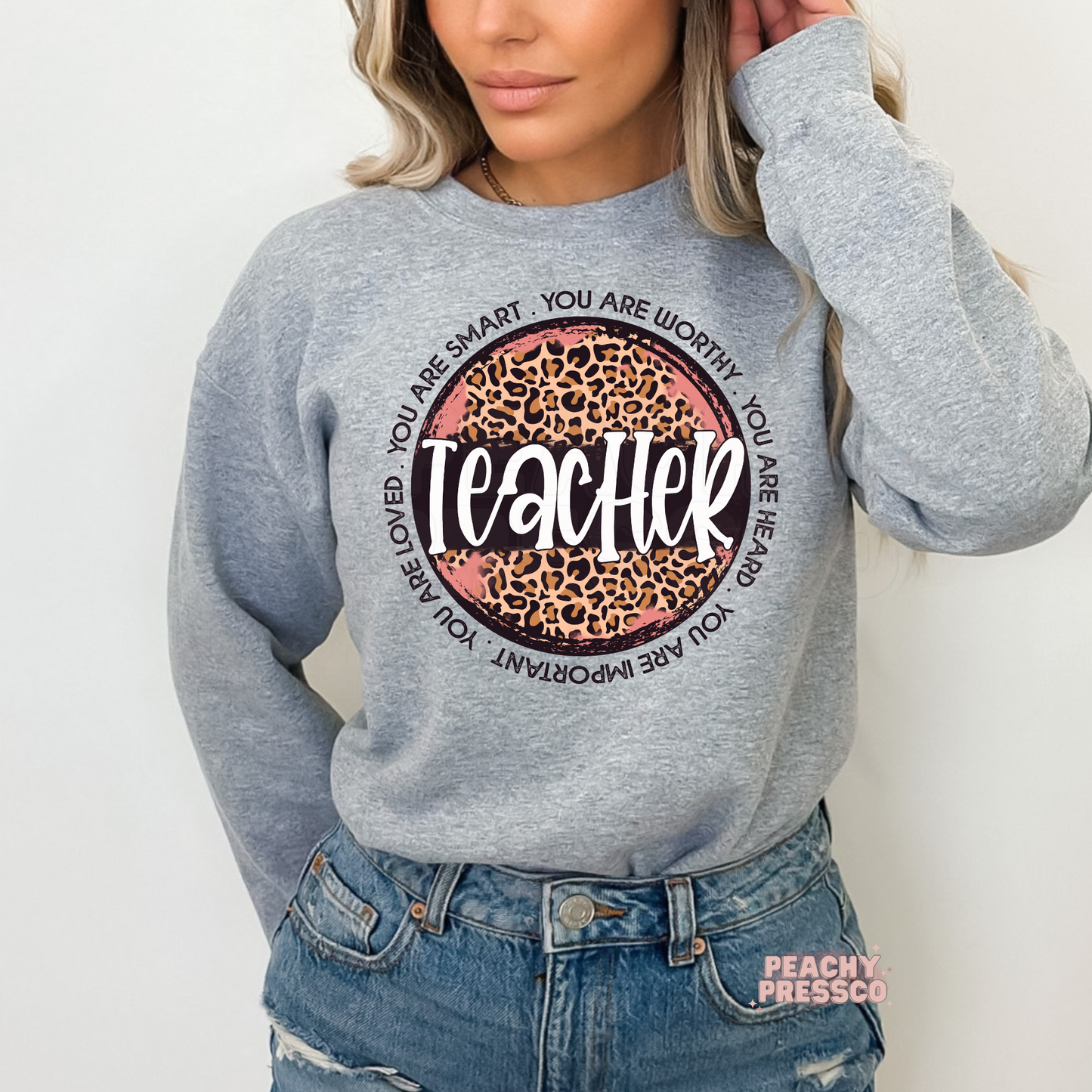 Inspirational Leopard Print Teacher Shirt – Empowering Teacher Gift Apparel