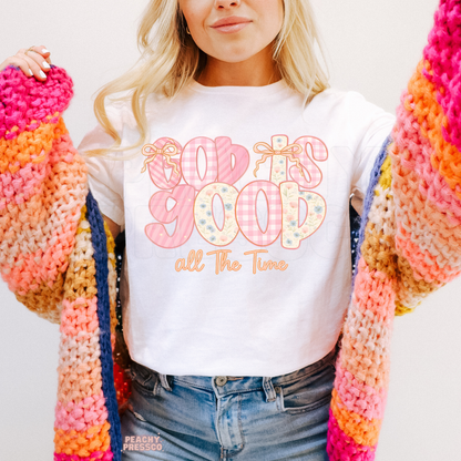 God Is Good All The Time Shirt – Christian Faith Graphic Sweatshirt, Inspirational Floral Bible Verse Apparel