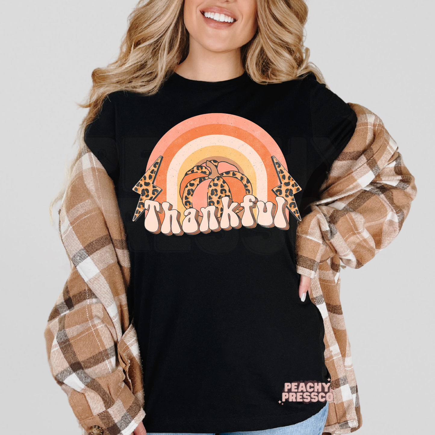 Retro Thankful Rainbow Pumpkin Sweatshirt – Fall Cozy Vibes Apparel