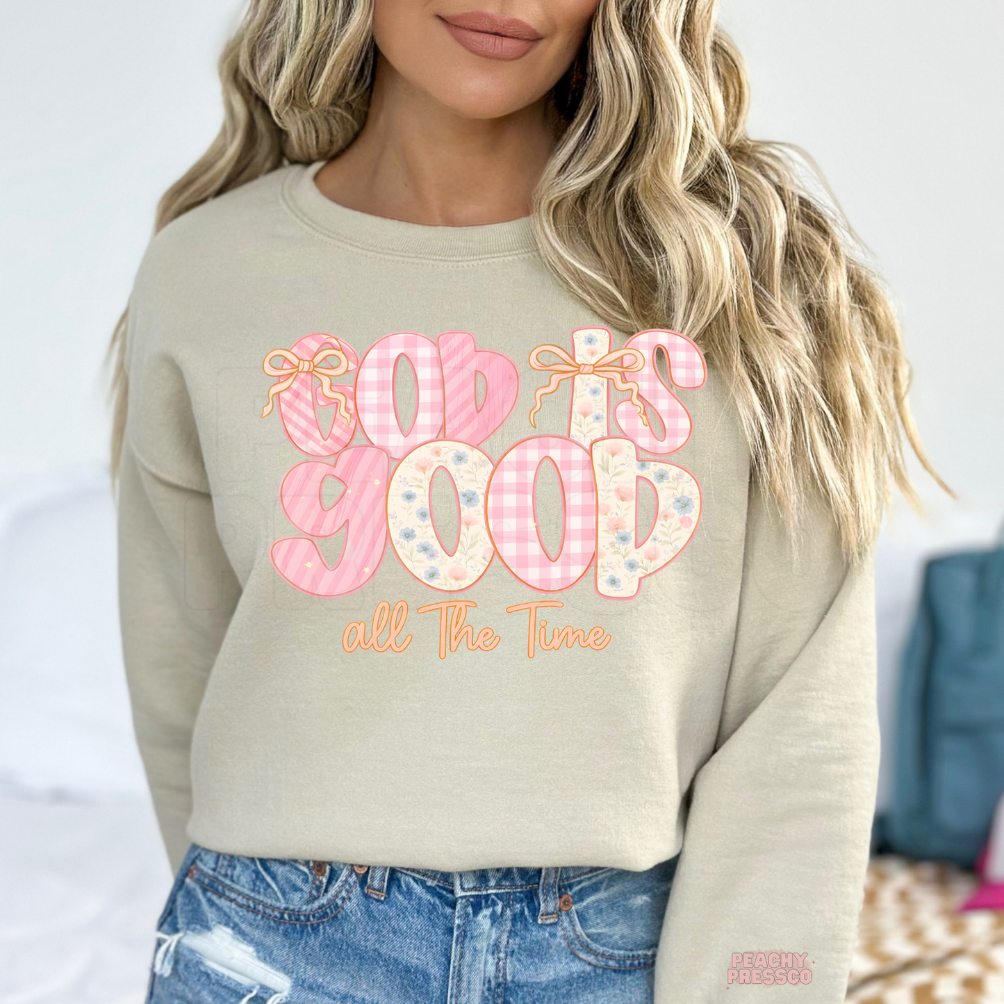 God Is Good All The Time Shirt – Christian Faith Graphic Sweatshirt, Inspirational Floral Bible Verse Apparel