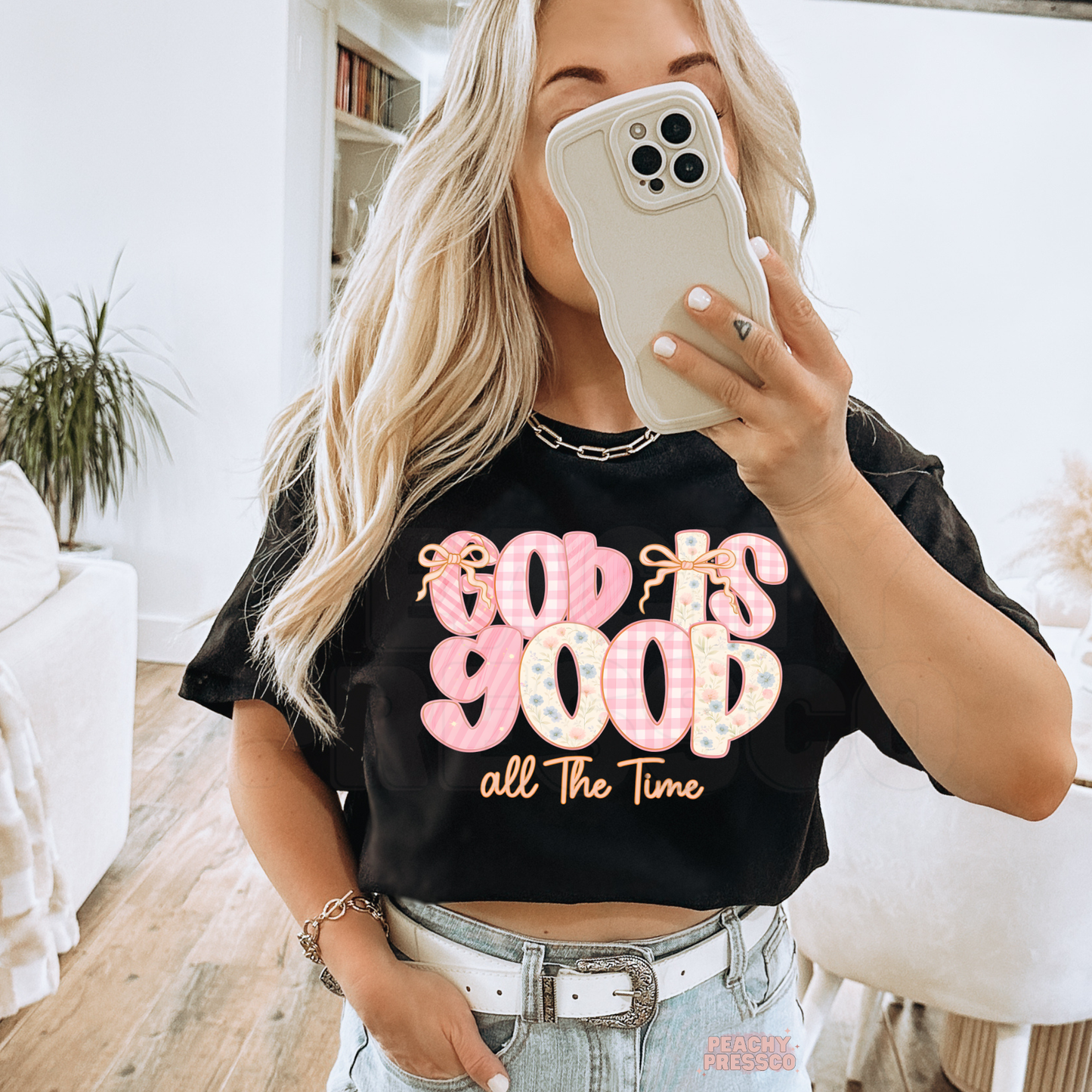 God Is Good All The Time Shirt – Christian Faith Graphic Sweatshirt, Inspirational Floral Bible Verse Apparel
