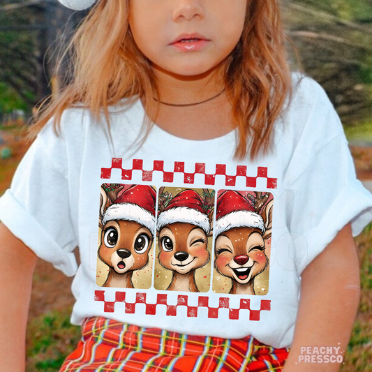 Reindeer Faces Christmas Sweatshirt – Festive Holiday Kids Apparel