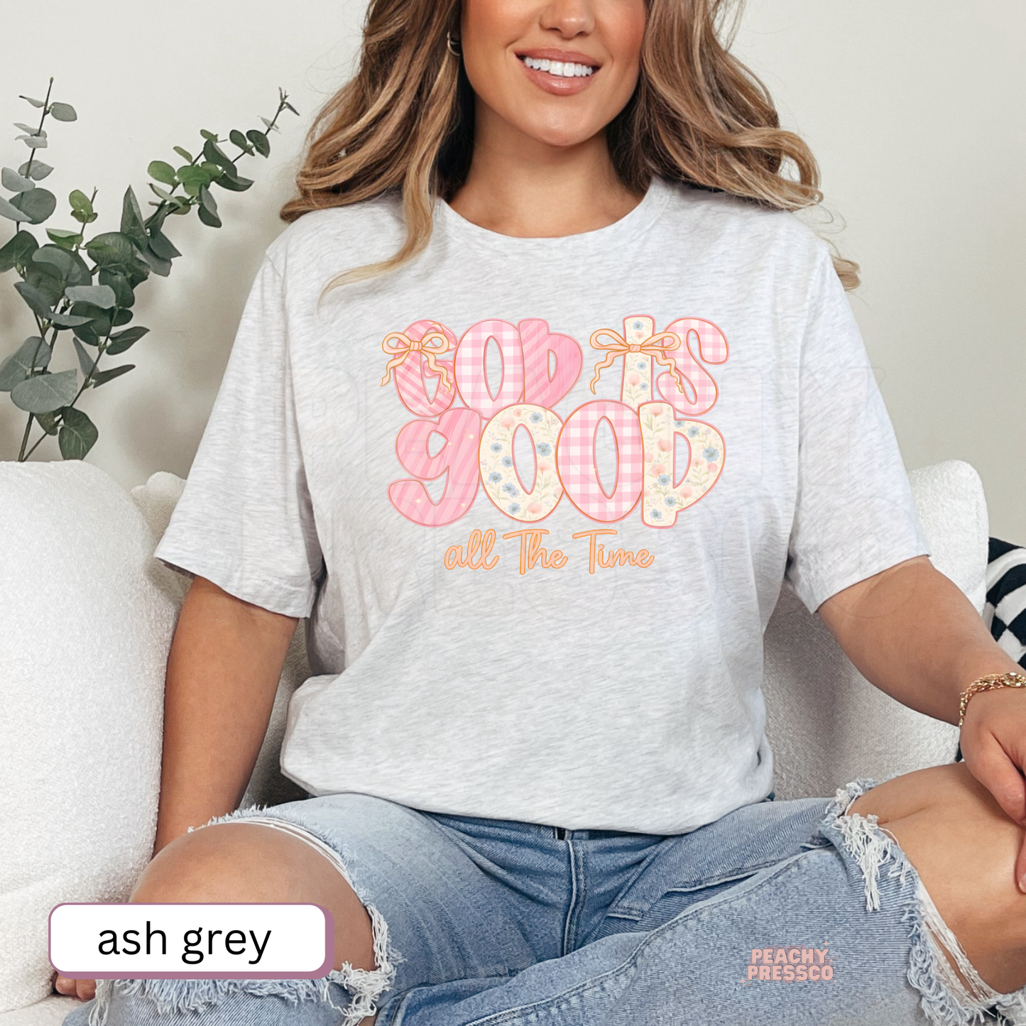 God Is Good All The Time Shirt – Christian Faith Graphic Sweatshirt, Inspirational Floral Bible Verse Apparel
