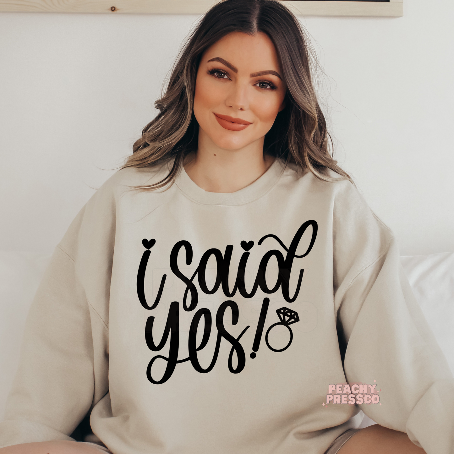 I Said Yes! Engagement Ring Sweatshirt – Bridal Proposal Apparel