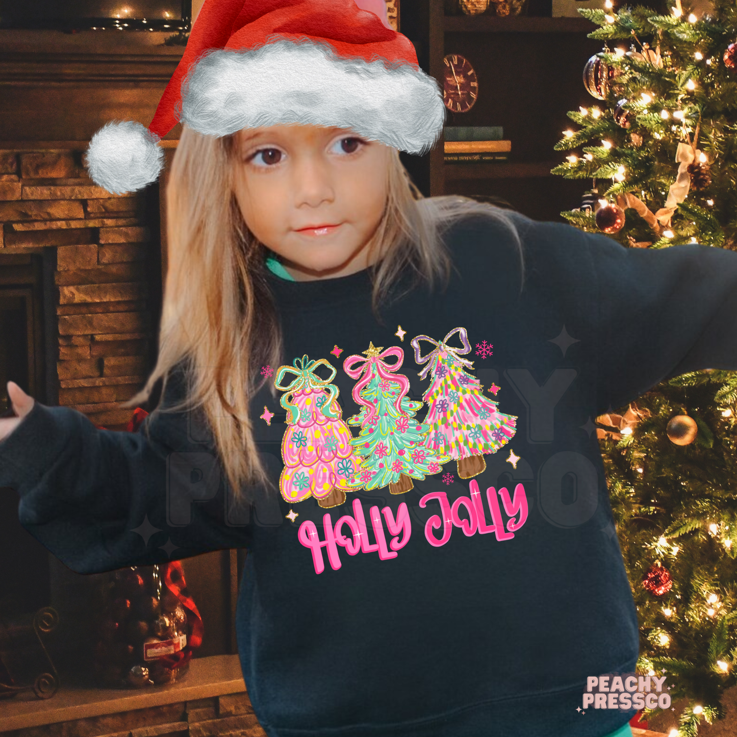 Holly Jolly Christmas Sweatshirt – Colorful Kids Festive Apparel
