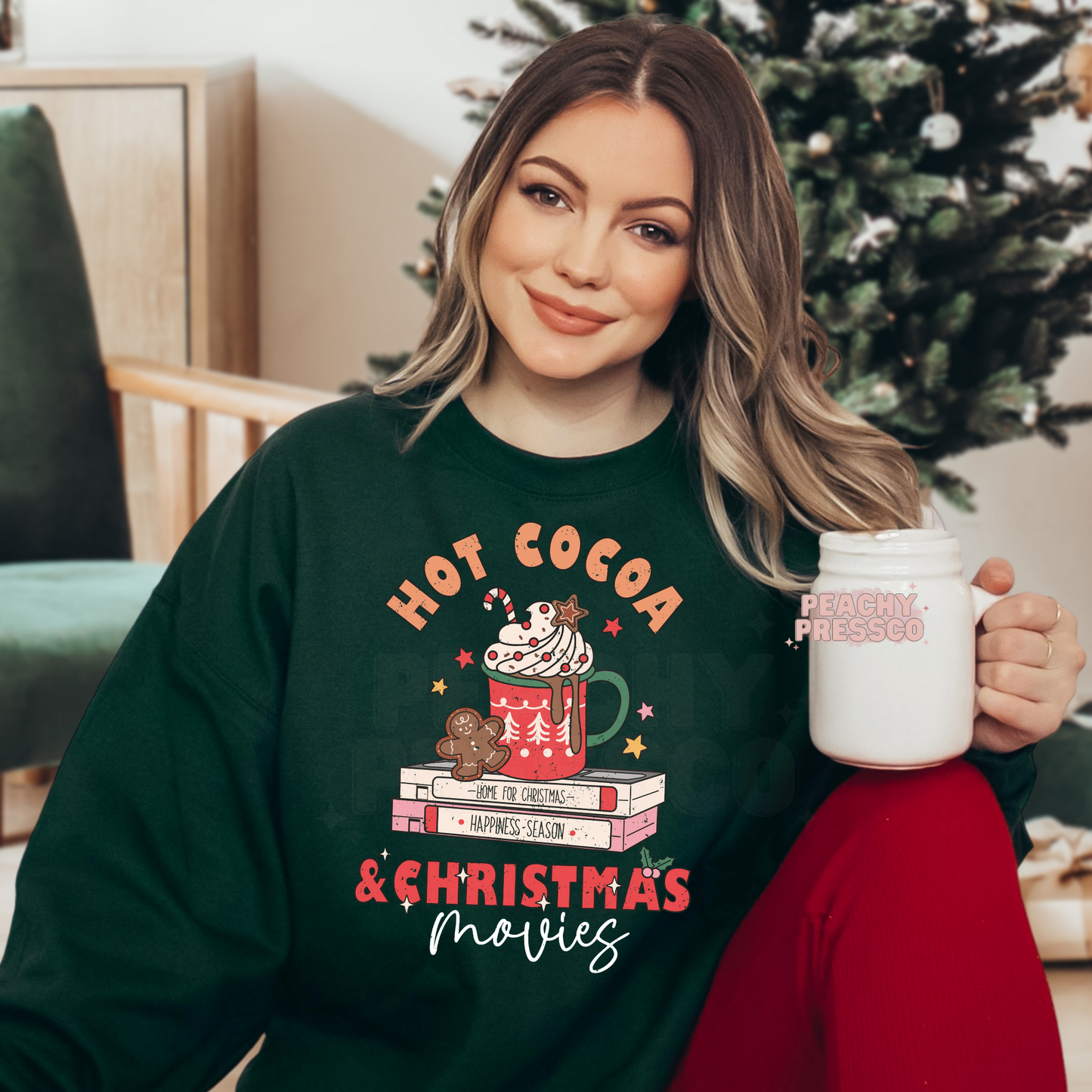 Hot Cocoa & Christmas Movies Hoodie – The Ultimate Cozy Holiday Vibe Apparel