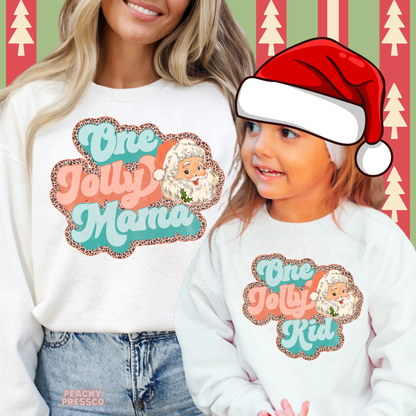One Jolly Mama & One Jolly Kid Matching Christmas Sweatshirts | Holiday Mom and Child, Apparel