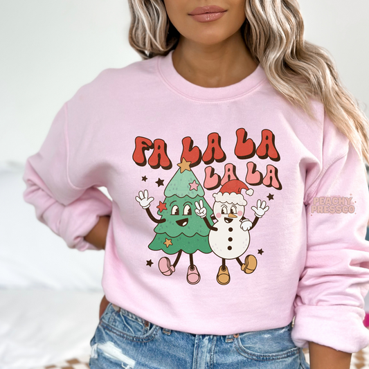 Fa La La La La Shirt – Funny Christmas Tree & Snowman Cartoon Apparel