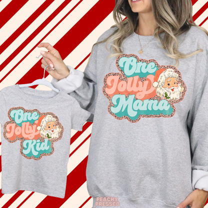One Jolly Mama & One Jolly Kid Matching Christmas Sweatshirts | Holiday Mom and Child, Apparel