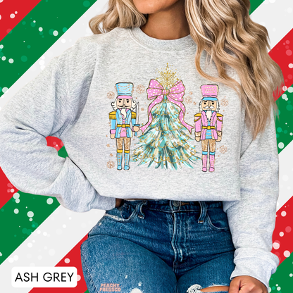 Nutcracker Christmas Tree Shirt – Cute Pastel Holiday Sweatshirt | Festive Apparel