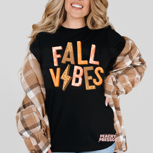 Fall Vibes Sweatshirt – Retro Animal Print Lettering Apparel