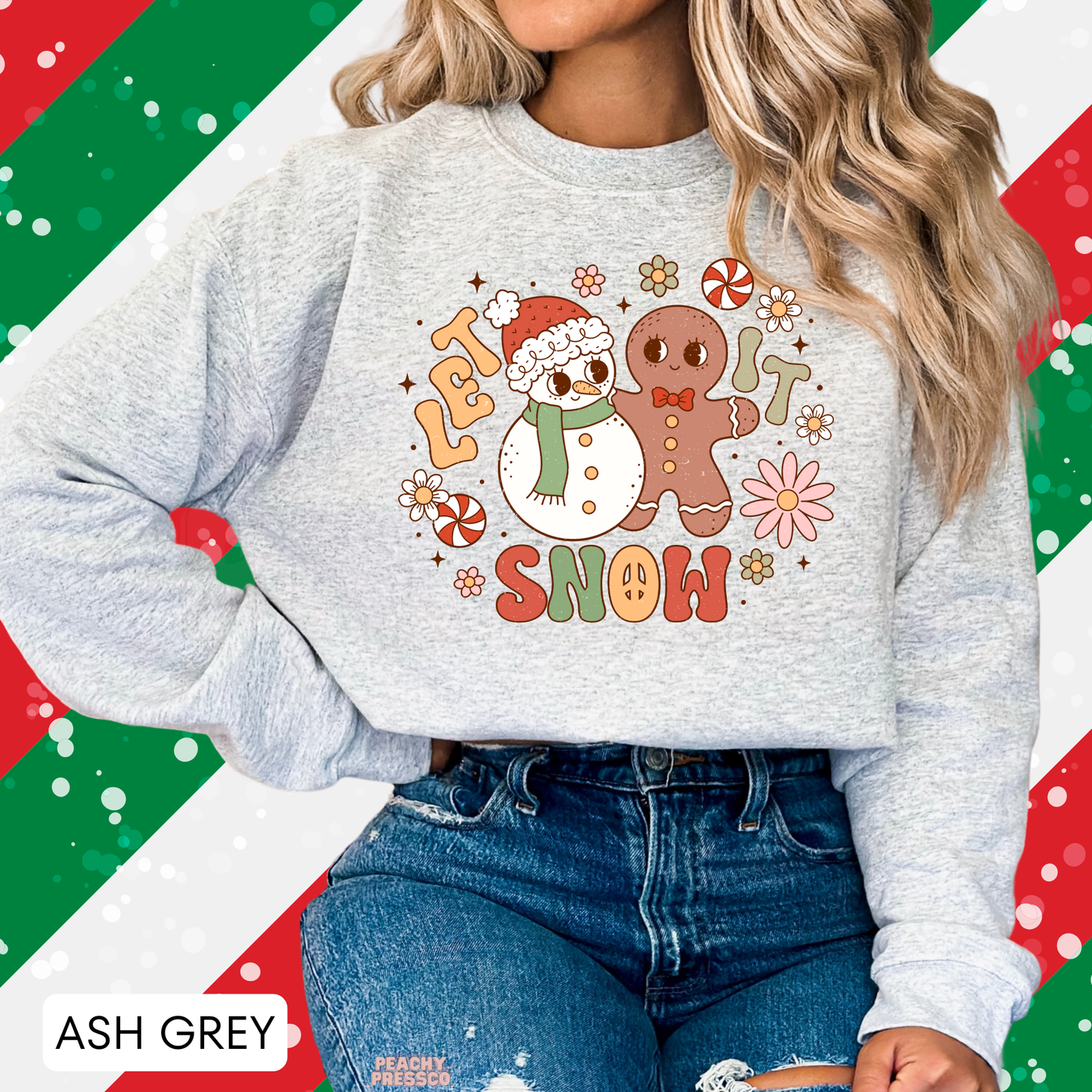 Let It Snow Gingerbread & Snowman Shirt – Fun Holiday Christmas Apparel