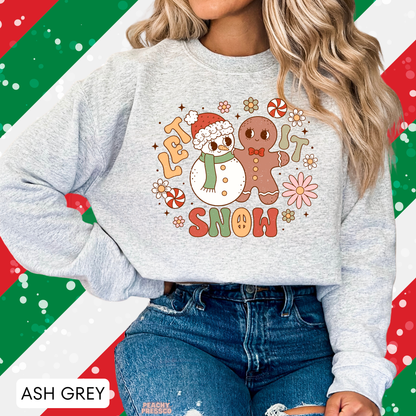 Let It Snow Gingerbread & Snowman Shirt – Fun Holiday Christmas Apparel