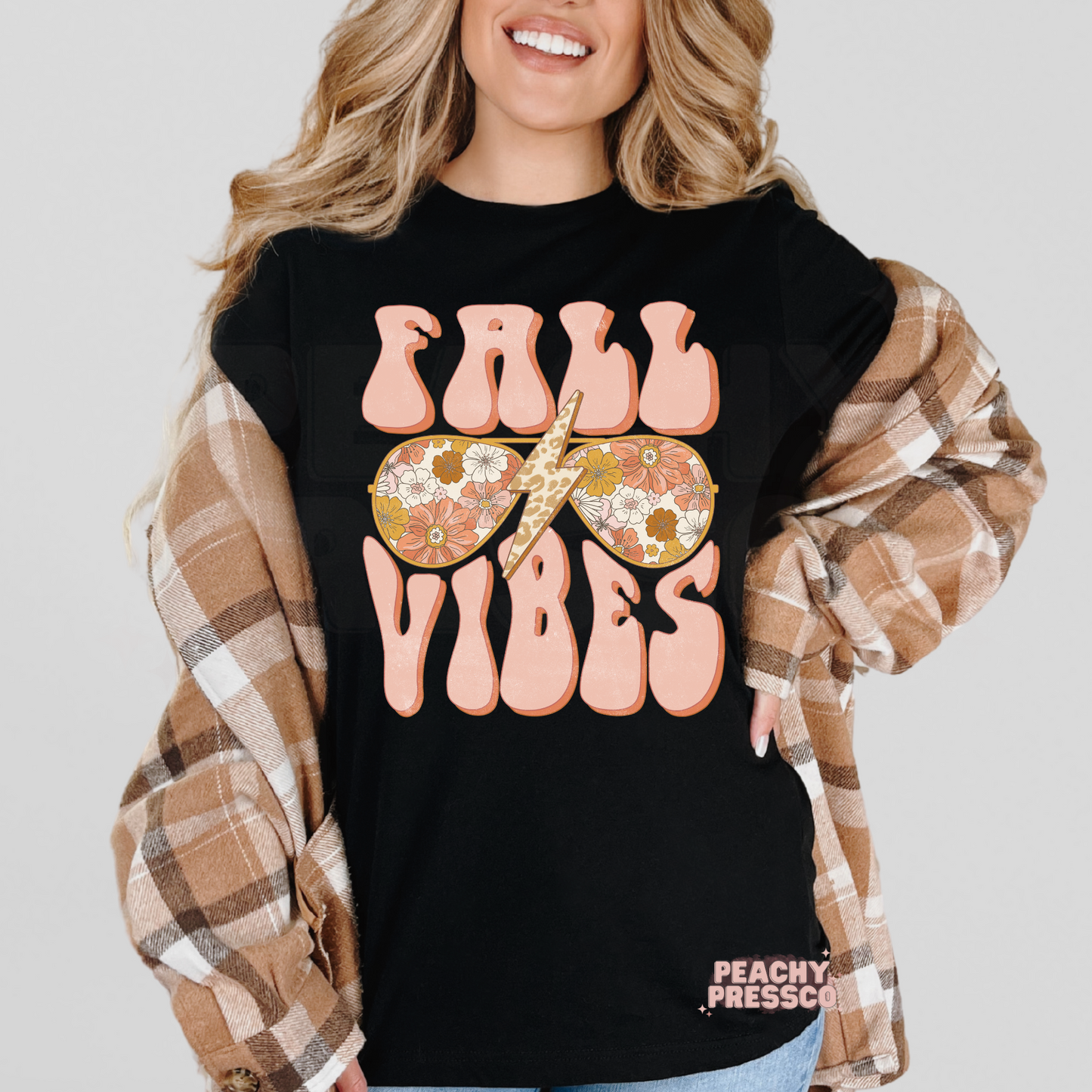 Fall Vibes Sweatshirt – Floral Sunglasses Retro Style Crewneck Apparel