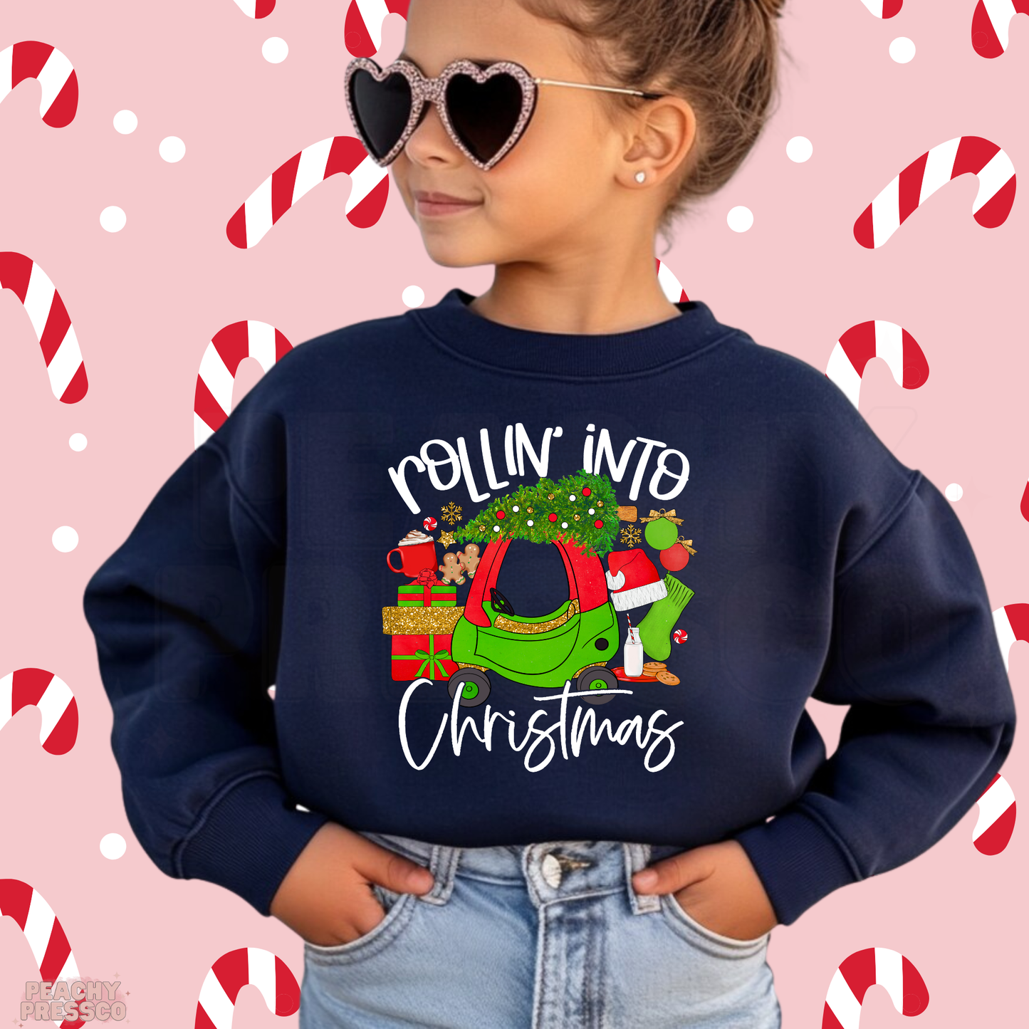 Rollin Into Christmas Kids Shirt – Cute Holiday Apparel