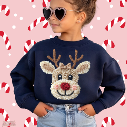 Reindeer Christmas Kids Sweatshirt – Cute Holiday Deer Design Apparel