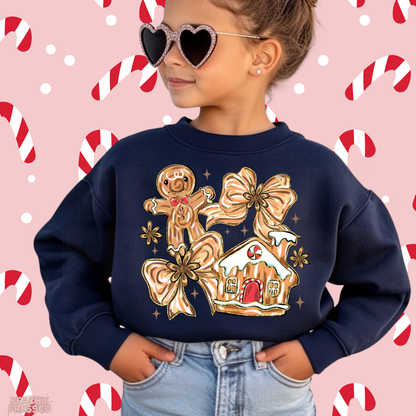 Gingerbread Christmas Kids Sweatshirt – Sweet Holiday Cookie Apparel