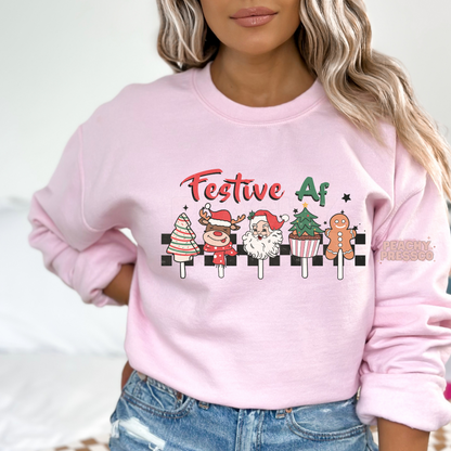 Festive AF Holiday Pops T-Shirt – Cute Christmas Character Design Apparel