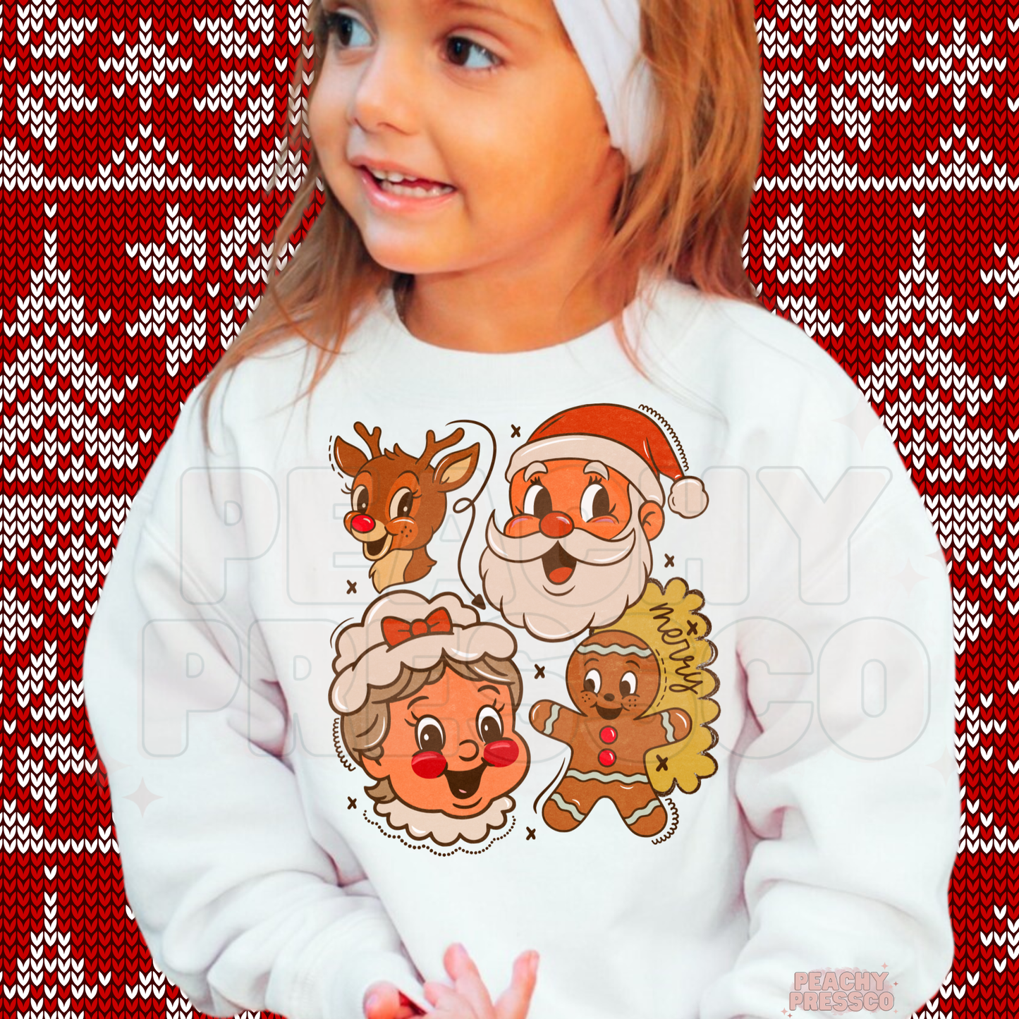 Santa & Friends Christmas Kids Sweatshirt – Cute Holiday Characters Apparel