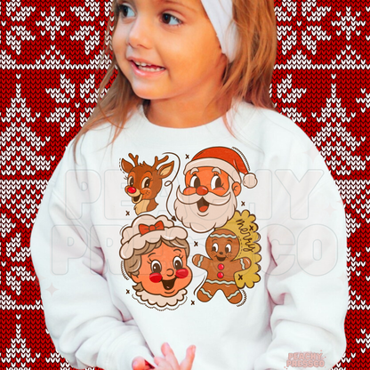 Santa & Friends Christmas Kids Sweatshirt – Cute Holiday Characters Apparel