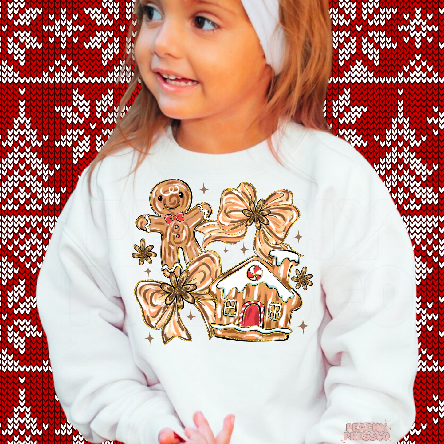 Gingerbread Christmas Kids Sweatshirt – Sweet Holiday Cookie Apparel