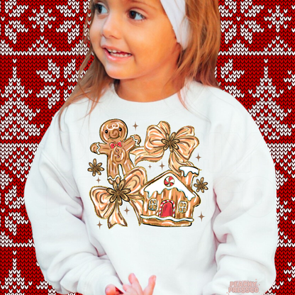 Gingerbread Christmas Kids Sweatshirt – Sweet Holiday Cookie Apparel