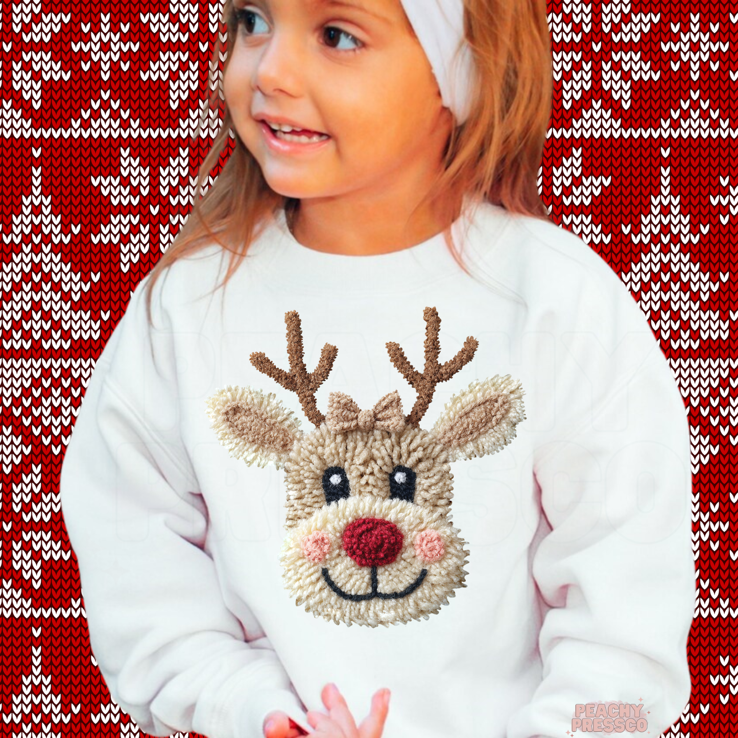 Reindeer Christmas Kids Sweatshirt – Cute Holiday Deer Design Apparel