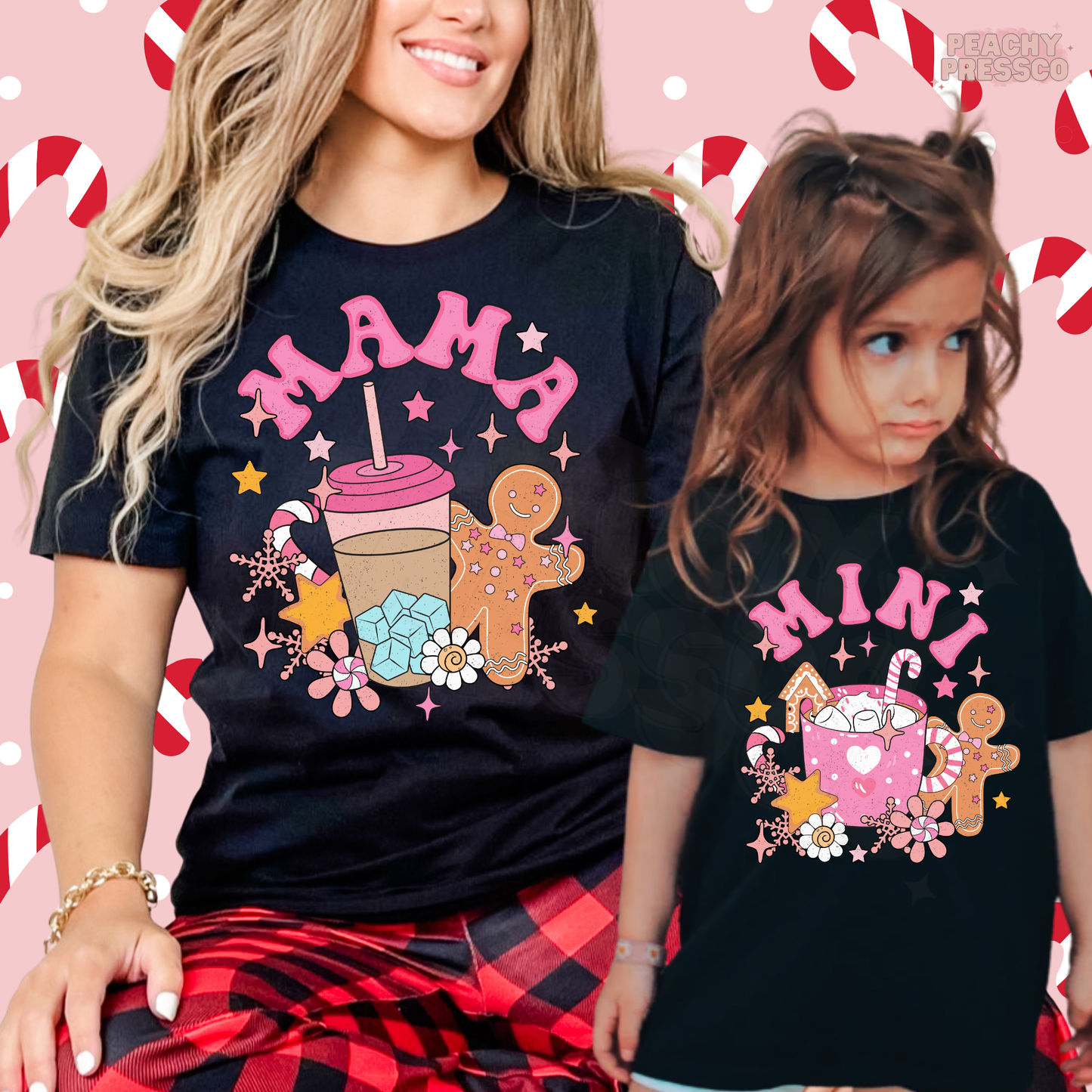 Mama & Mini Gingerbread Christmas Sweatshirts | Matching Holiday Mom and Daughter, Apparel