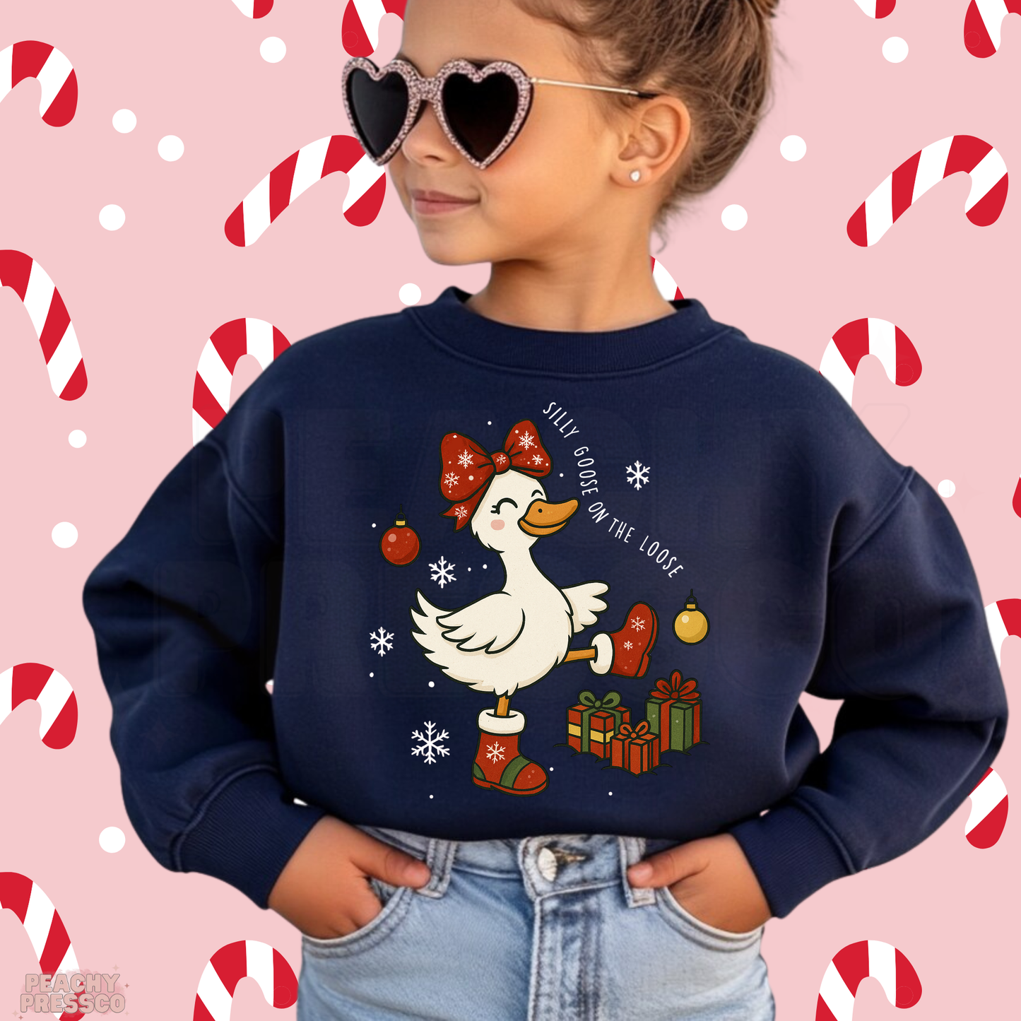 Silly Goose on the Loose Christmas Sweatshirt – Cute Holiday Kids Apparel