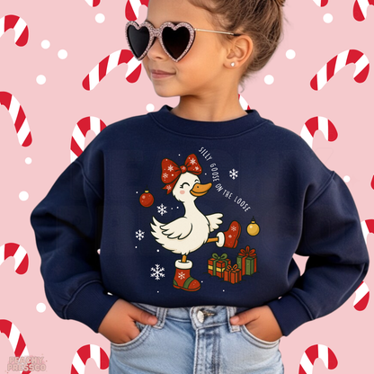 Silly Goose on the Loose Christmas Sweatshirt – Cute Holiday Kids Apparel