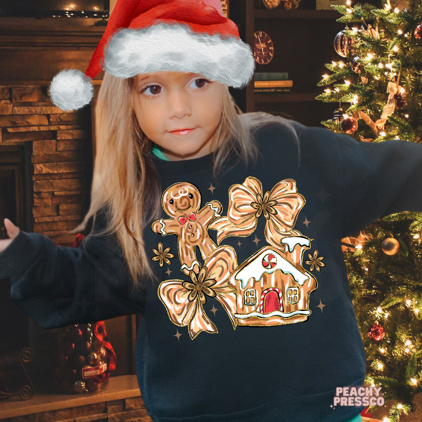 Gingerbread Christmas Kids Sweatshirt – Sweet Holiday Cookie Apparel