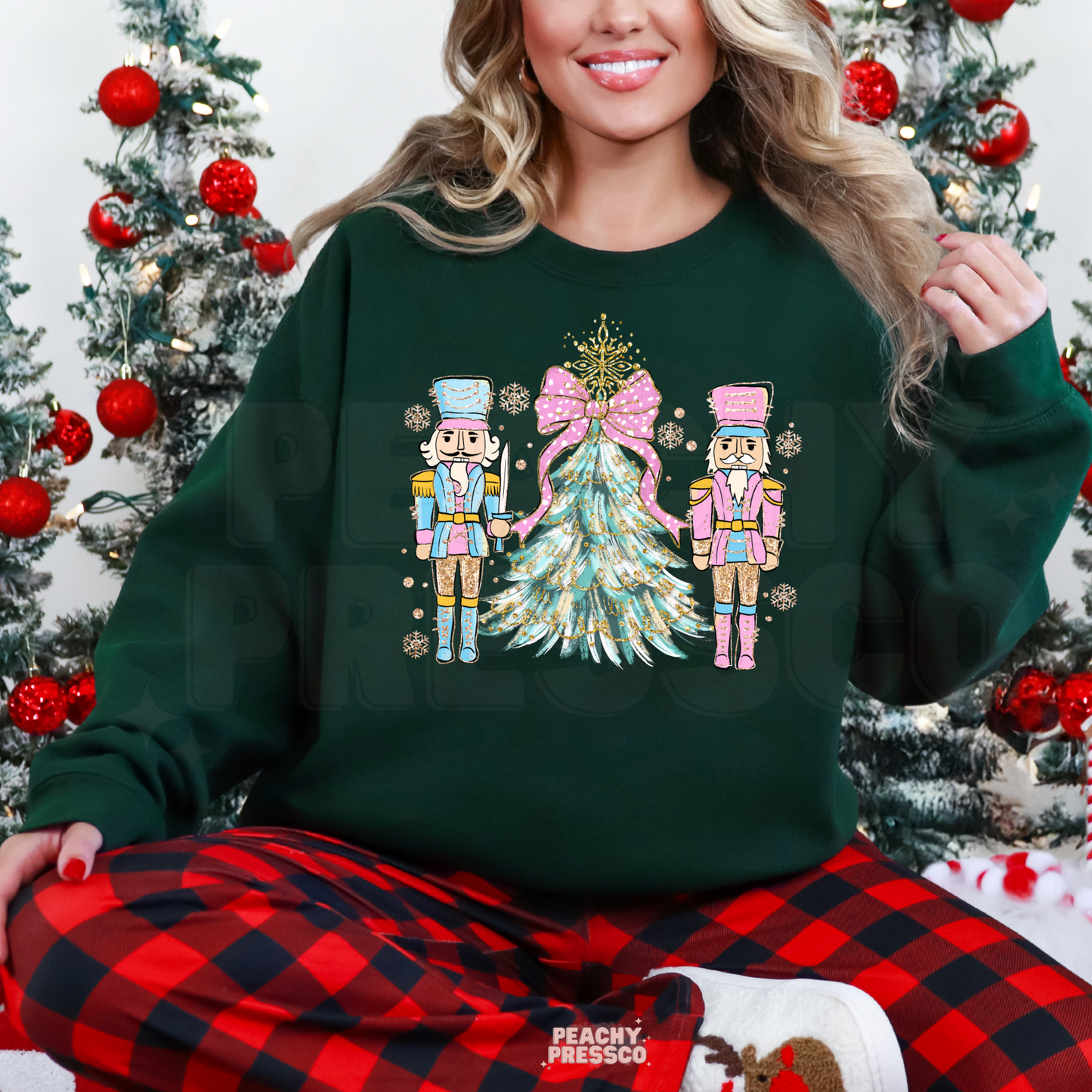 Nutcracker Christmas Tree Shirt – Cute Pastel Holiday Sweatshirt | Festive Apparel
