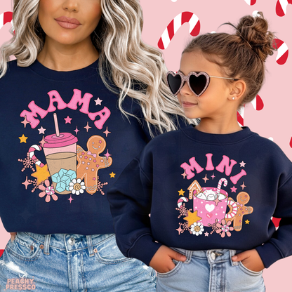 Mama & Mini Gingerbread Christmas Sweatshirts | Matching Holiday Mom and Daughter, Apparel