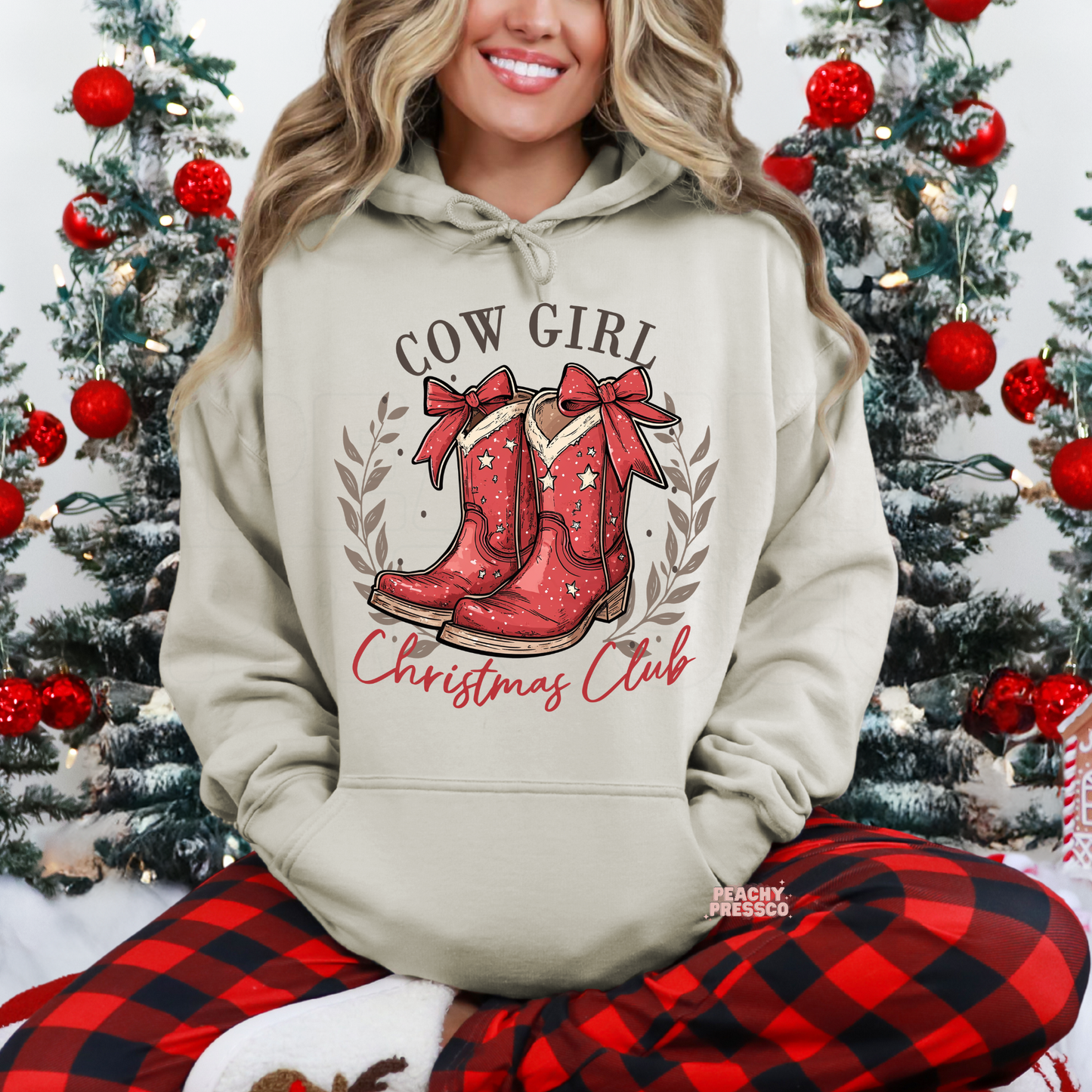 Cow Girl Christmas Club Sweatshirt - Festive Western Apparel