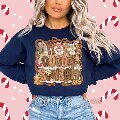 Hot Cocoa Season Sweatshirt – Cozy Christmas Gingerbread Vibes Apparel