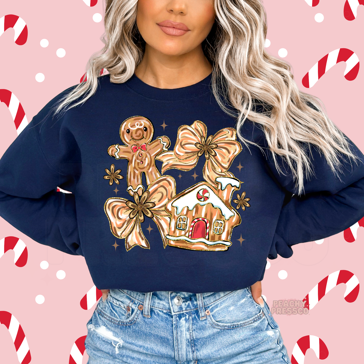 Gingerbread Christmas Sweatshirt – Sweet Holiday Cookie Vibes Apparel