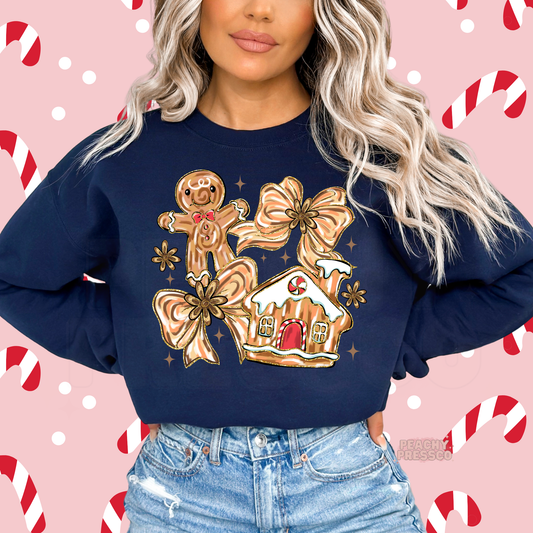 Gingerbread Christmas Sweatshirt – Sweet Holiday Cookie Vibes Apparel