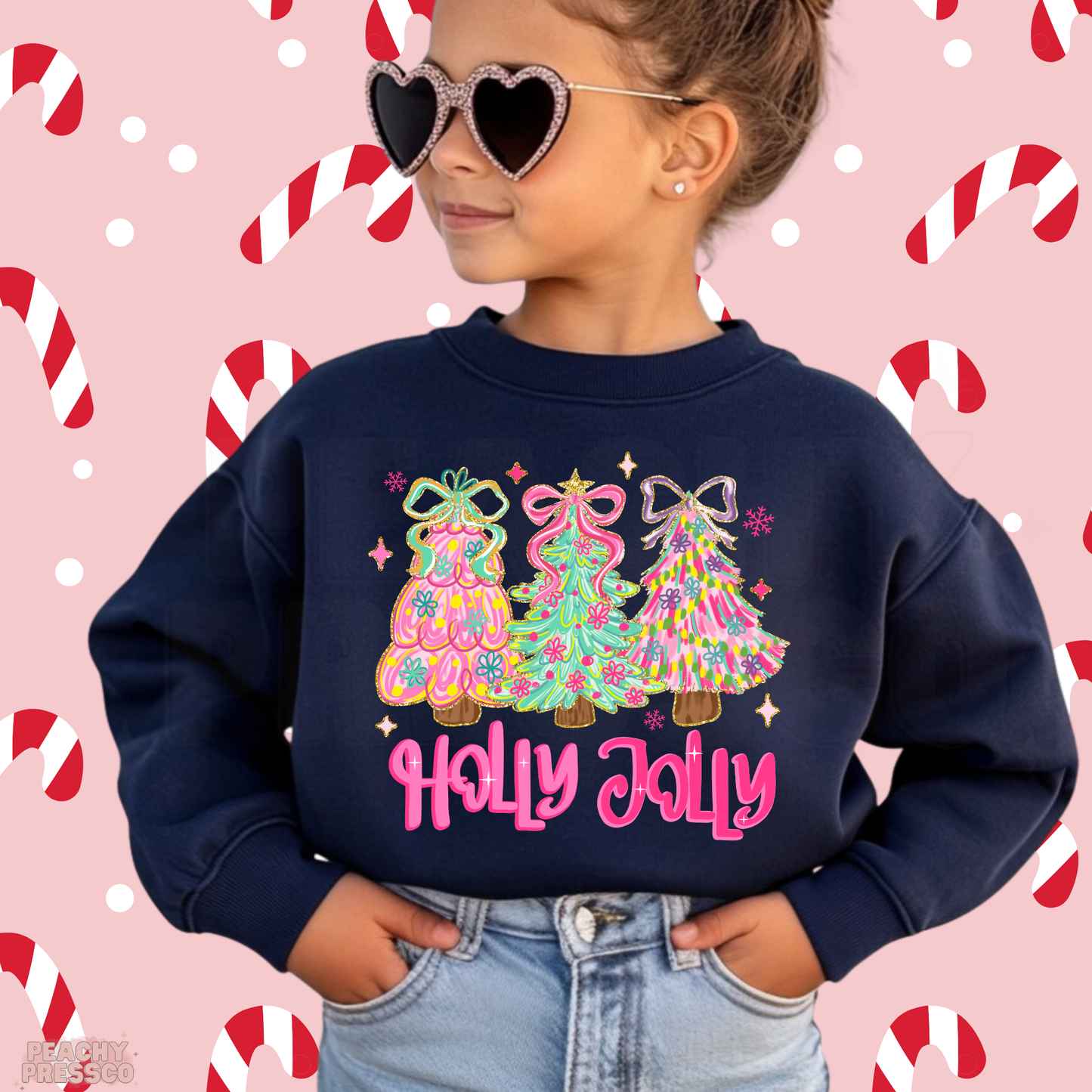 Holly Jolly Christmas Sweatshirt – Colorful Kids Festive Apparel