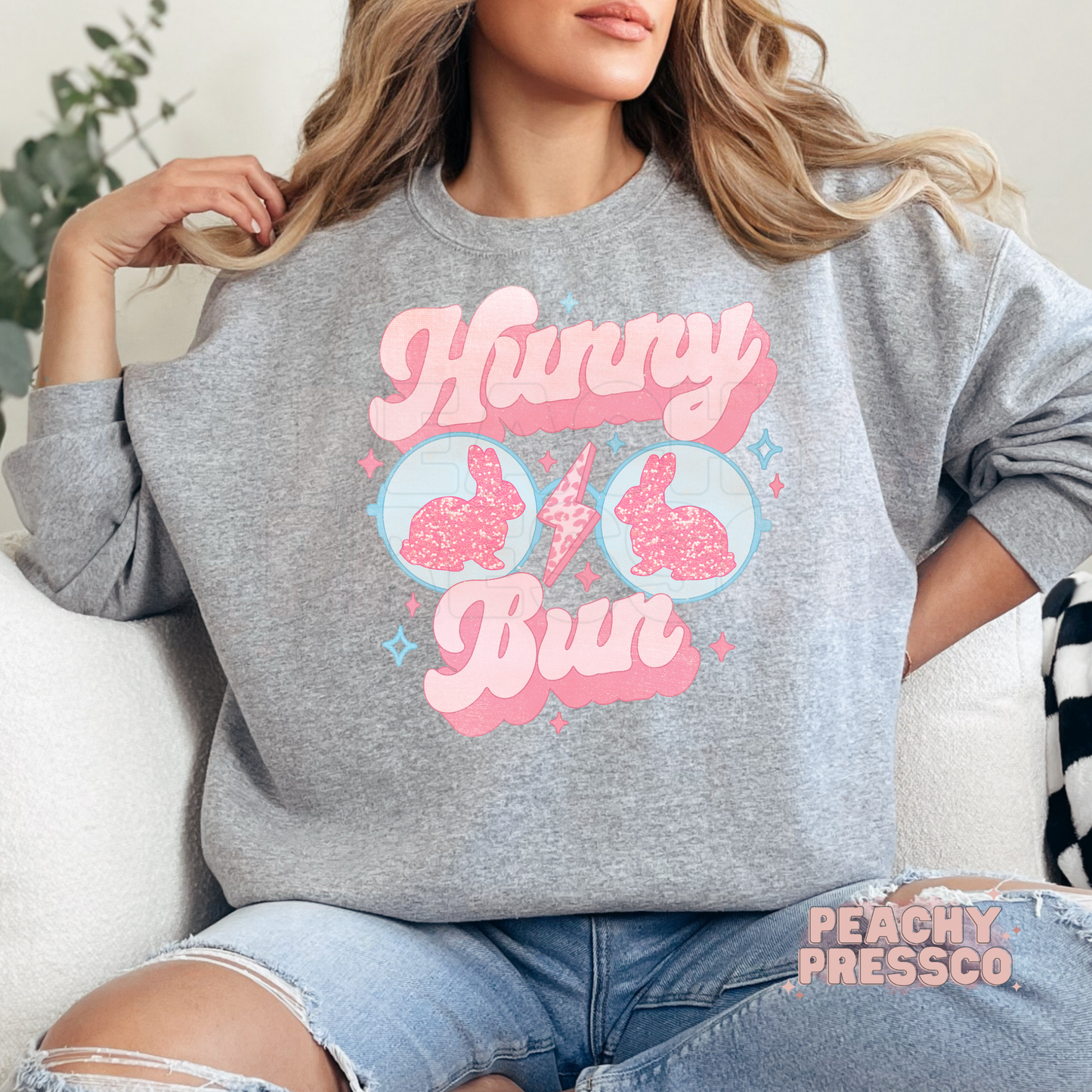Hunny Bun Bunny Ears Sweatshirt – Cute Pink Easter Apparel