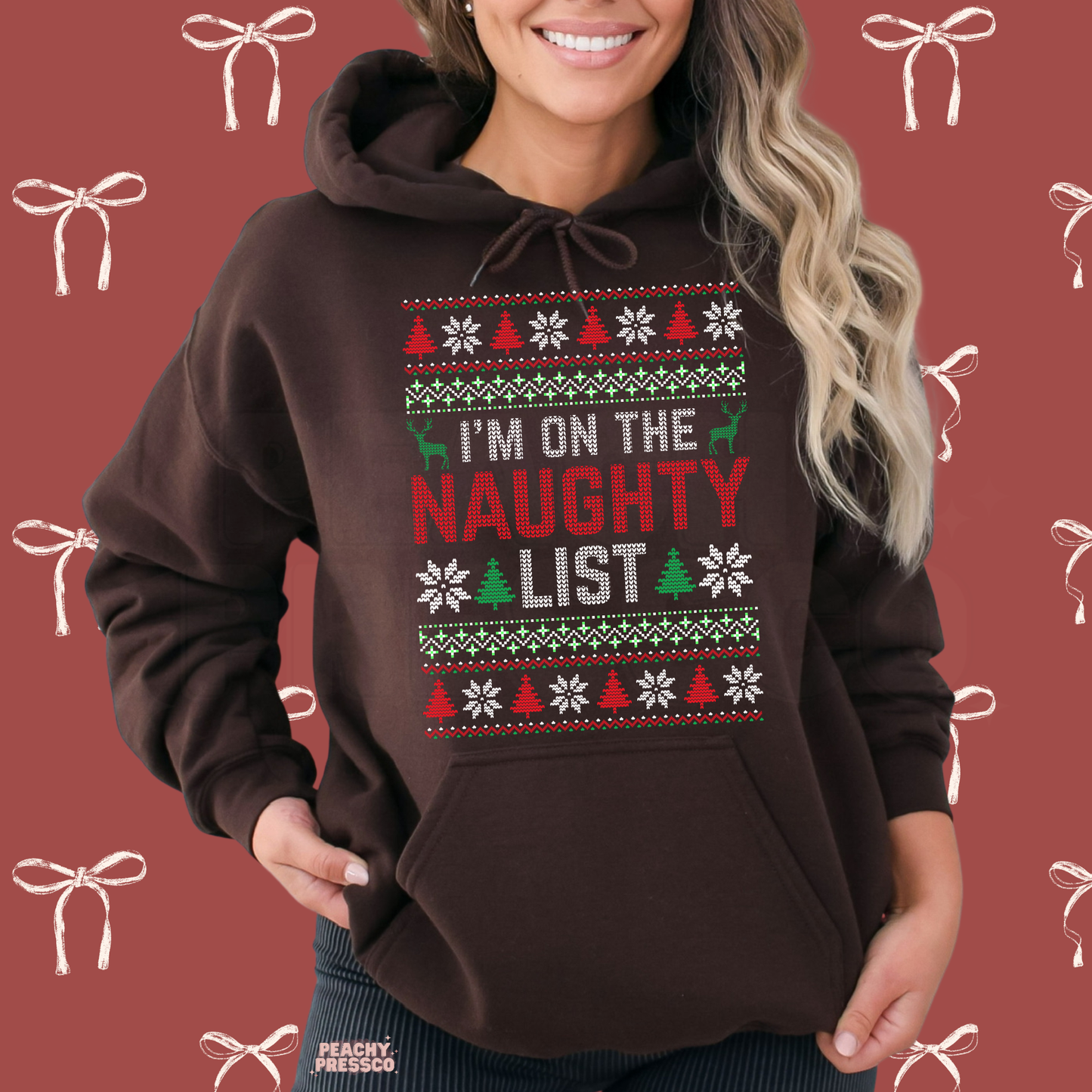 I’m On The Naughty List Christmas Crewneck – Funny Holiday Apparel