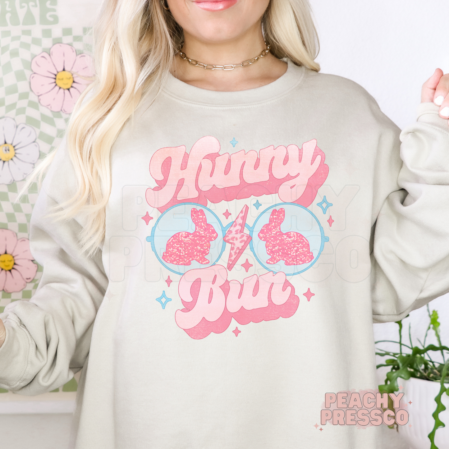 Hunny Bun Bunny Ears Sweatshirt – Cute Pink Easter Apparel