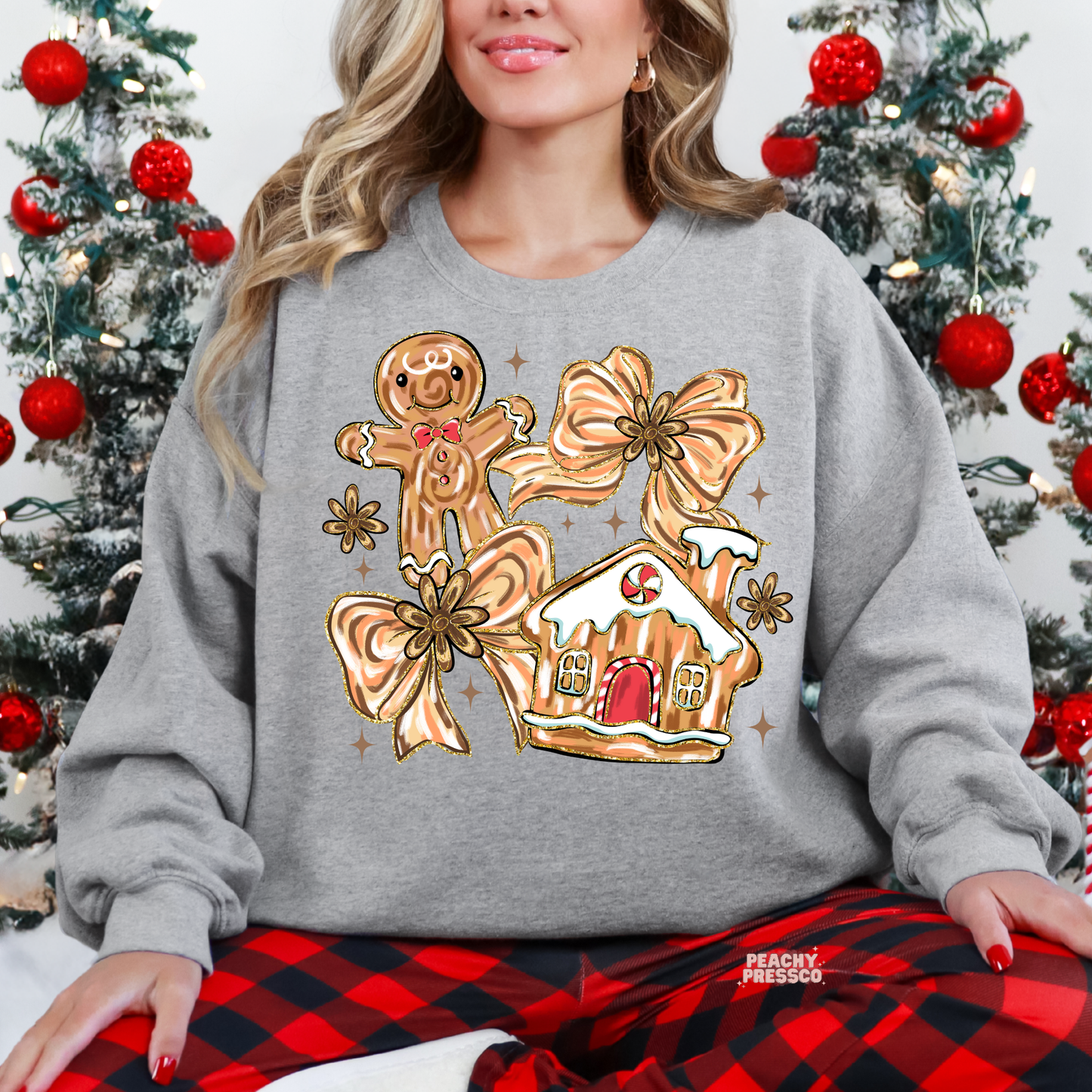 Gingerbread Christmas Sweatshirt – Sweet Holiday Cookie Vibes Apparel